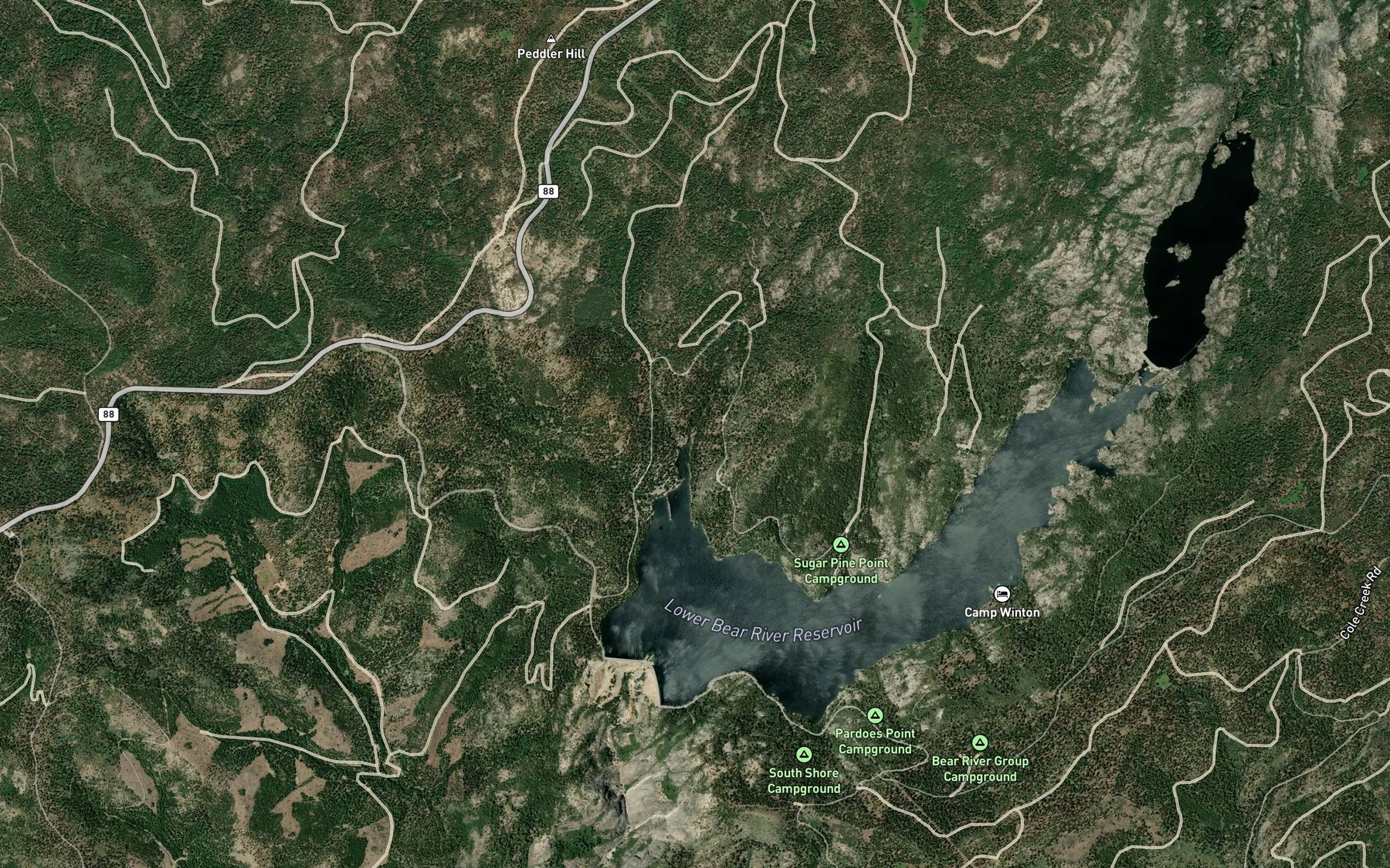 Satellite map of the Little Bear River