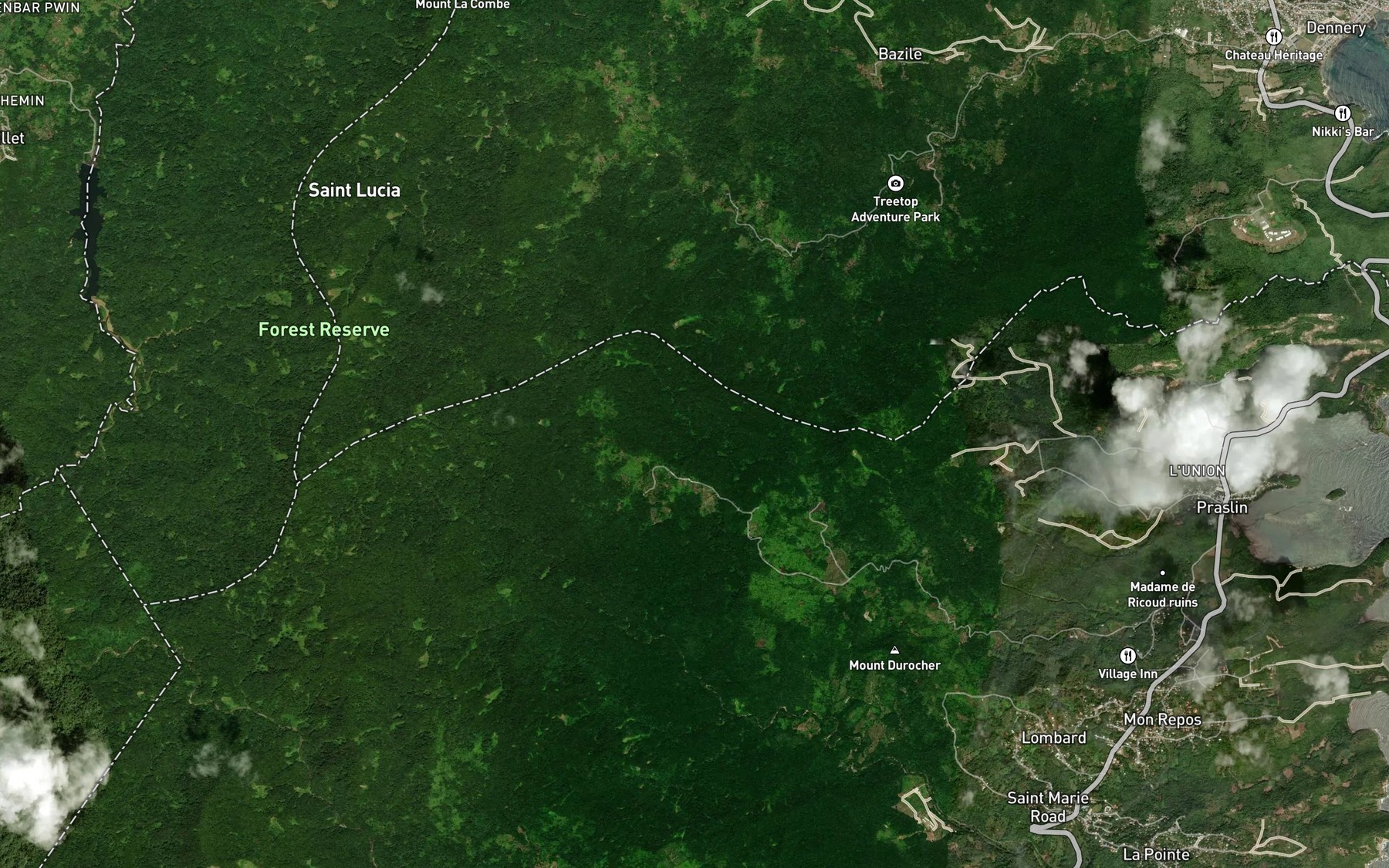 Satellite map of the Ravine Pascal