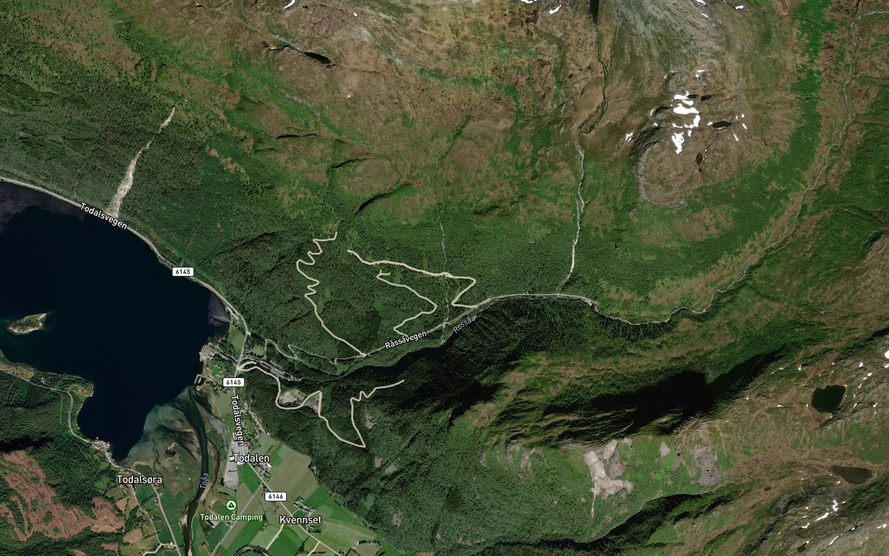 Satellite map of the Ytre Tverrelva