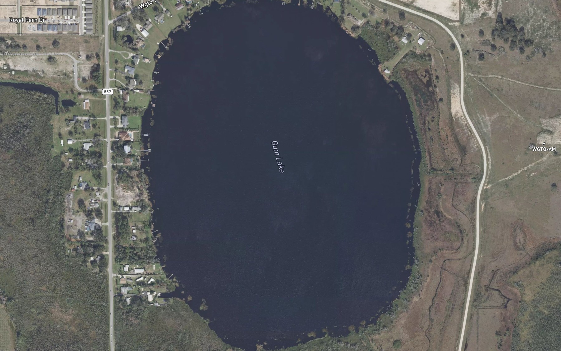 Satellite map of the Gum Lake