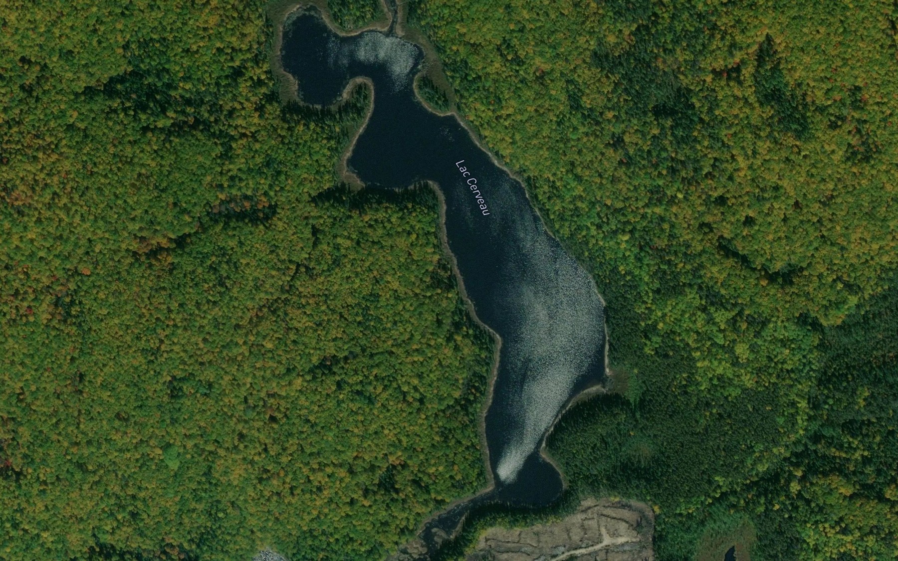 Satellite map of the Lac Cerveau