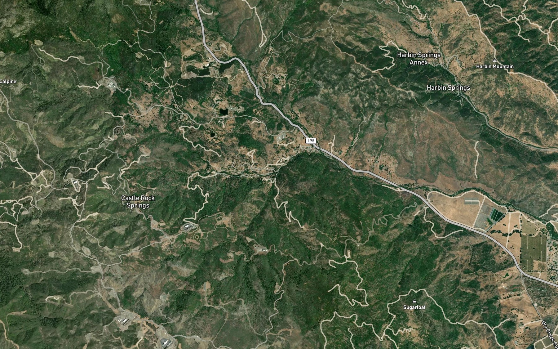 Satellite map of the Anderson Creek