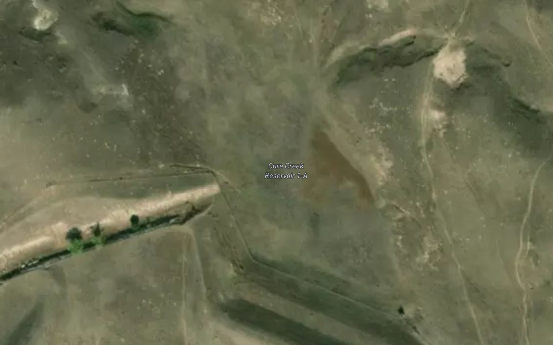 Satellite map of the Cure Creek Reservoir 1-A
