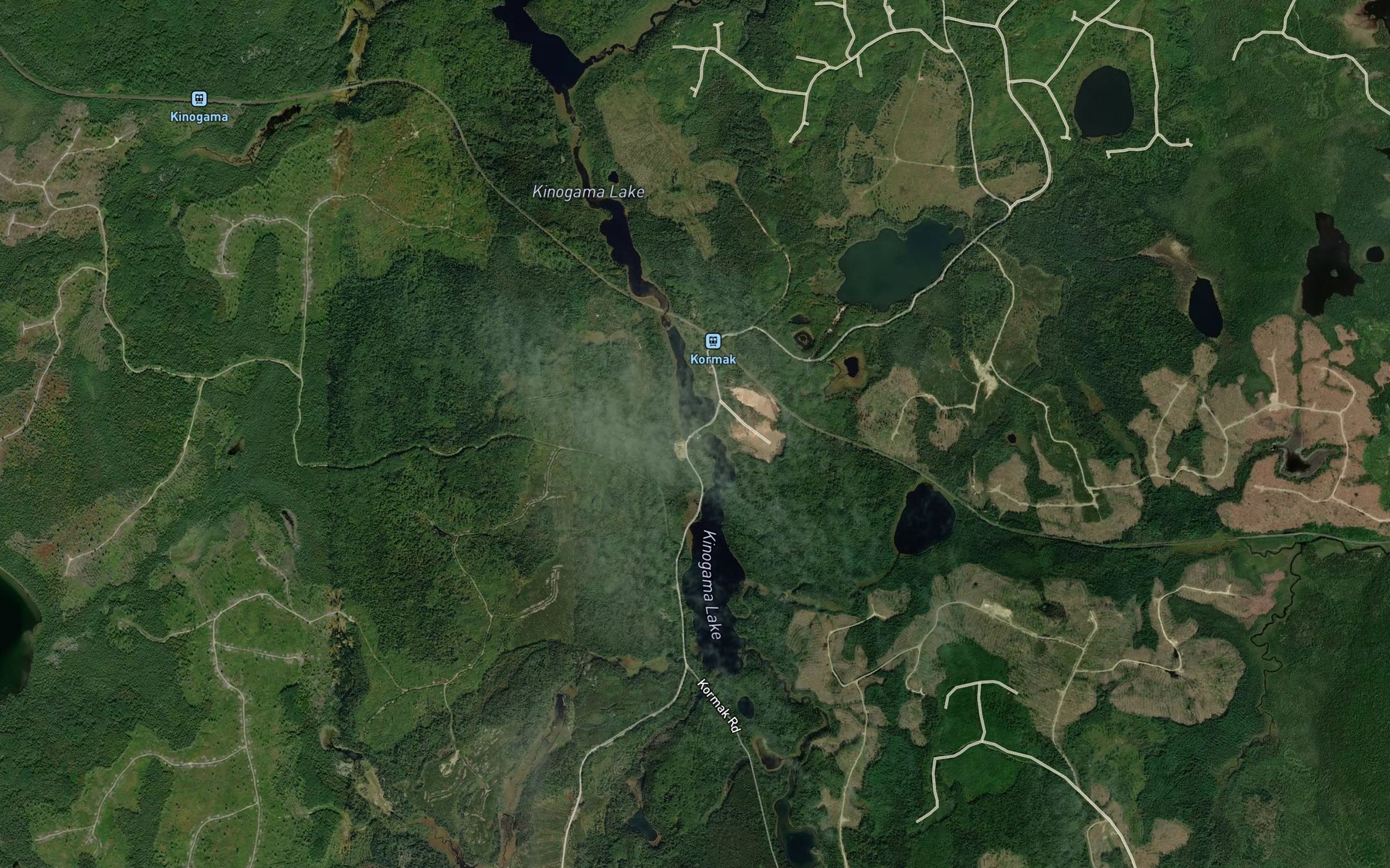 Satellite map of the Kinogama Lake