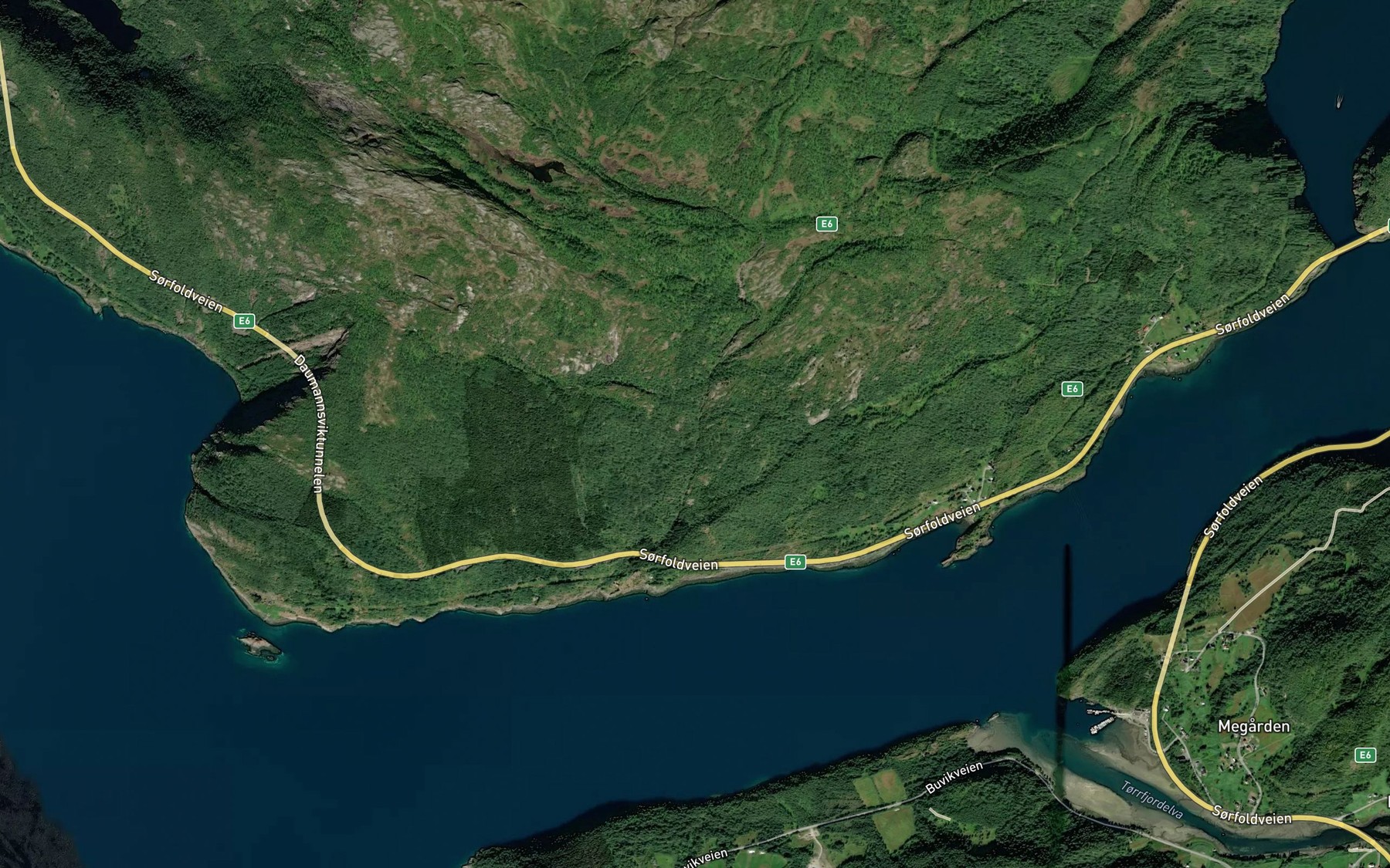 Satellite map of the Slattvikelva