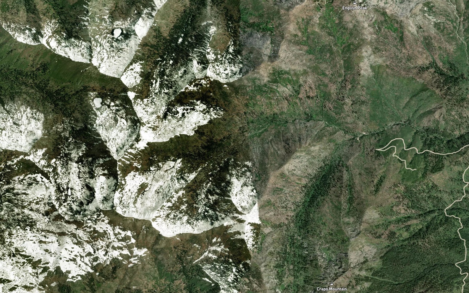 Satellite map of the Dollar Creek