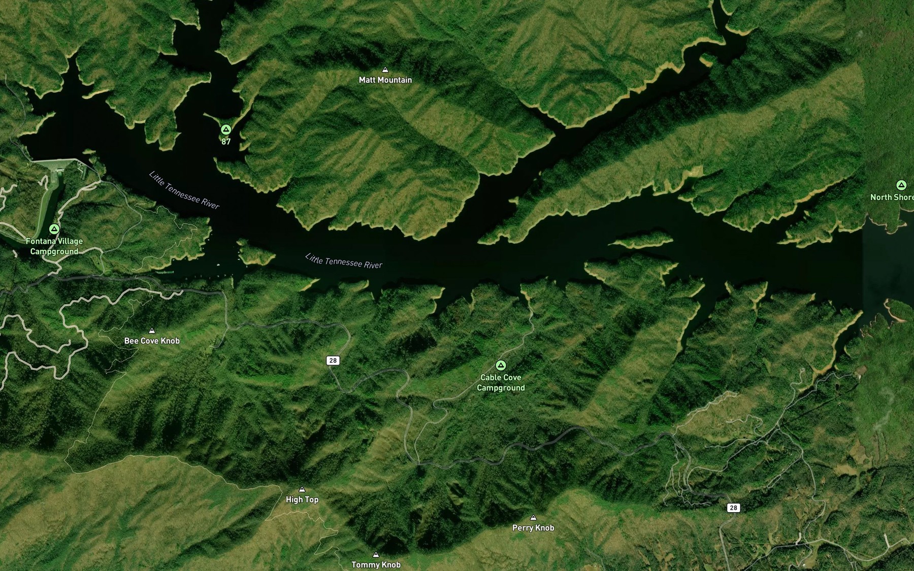 Satellite map of the Blaze Branch