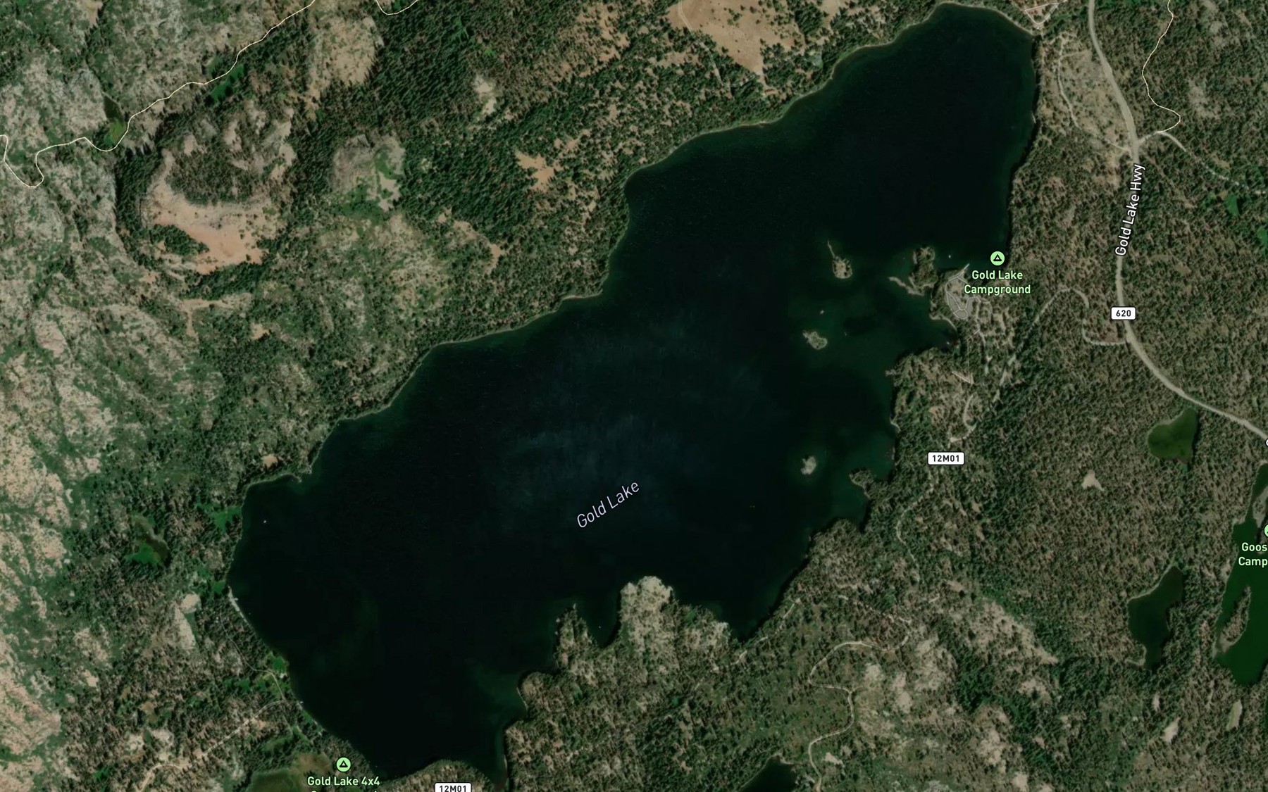 Satellite map of the Gold Lake