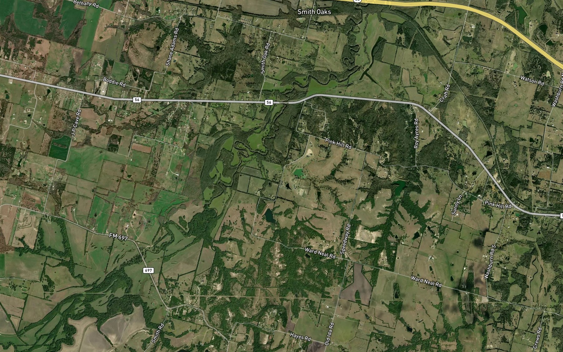 Satellite map of the Trail Lake