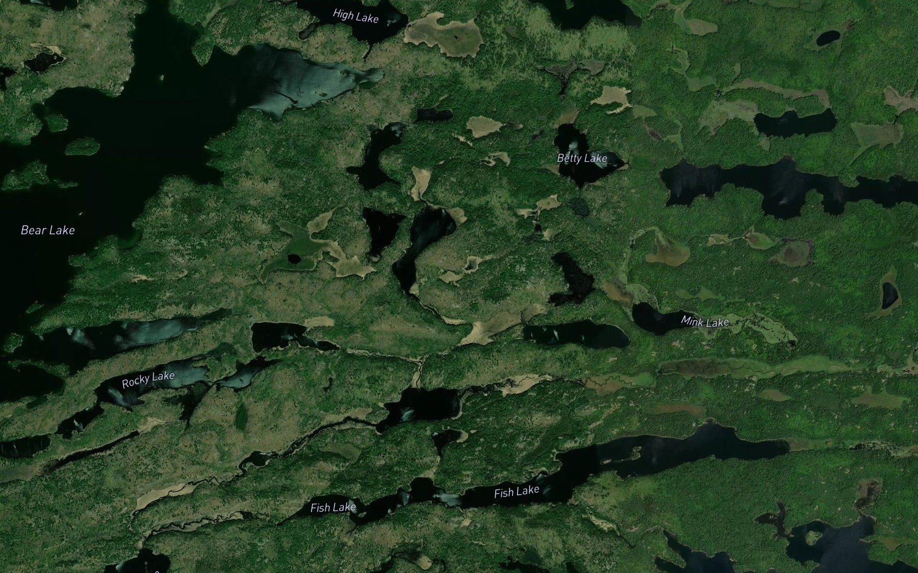Satellite map of the The Tri-Lakes
