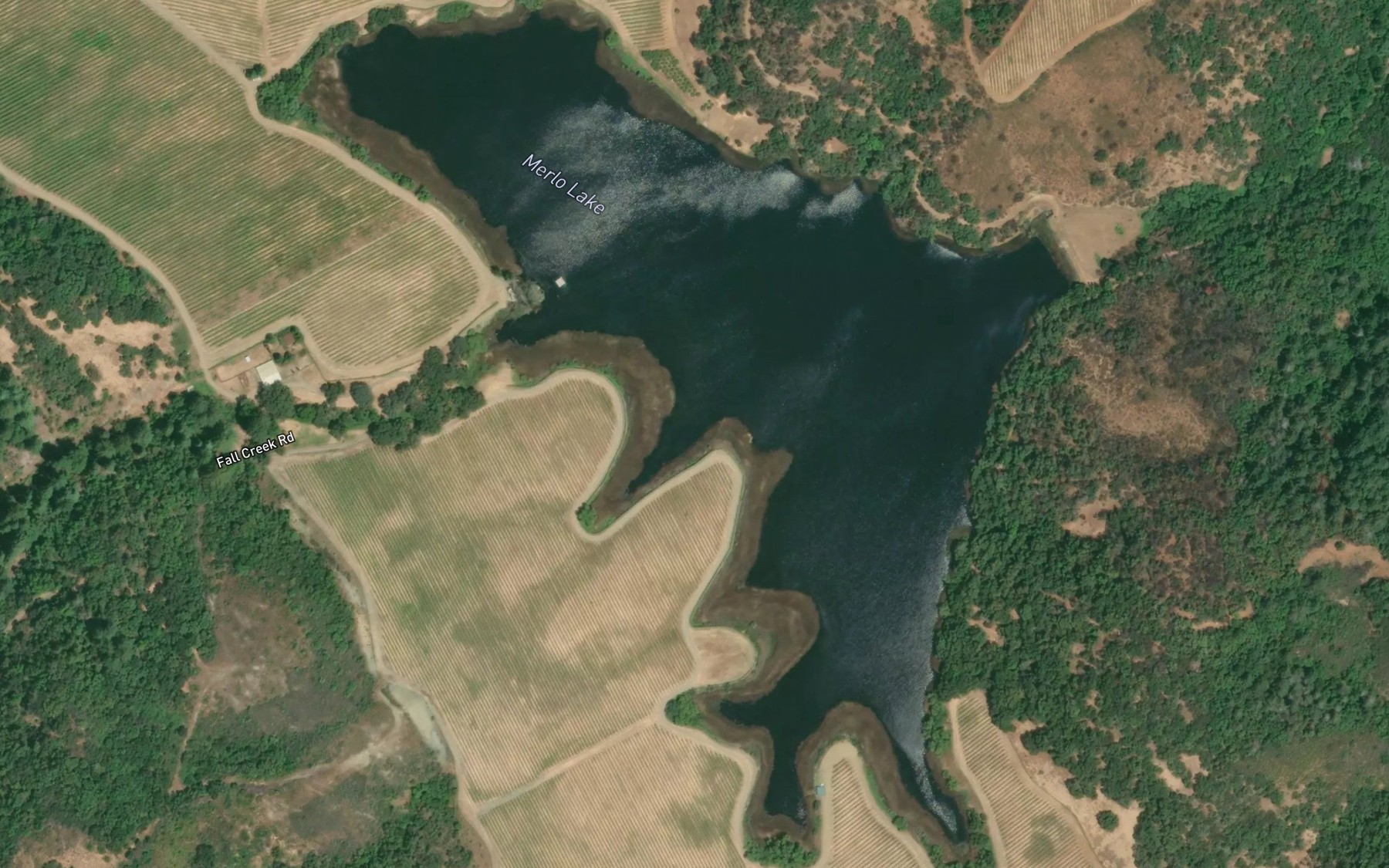 Satellite map of the Merlo Lake