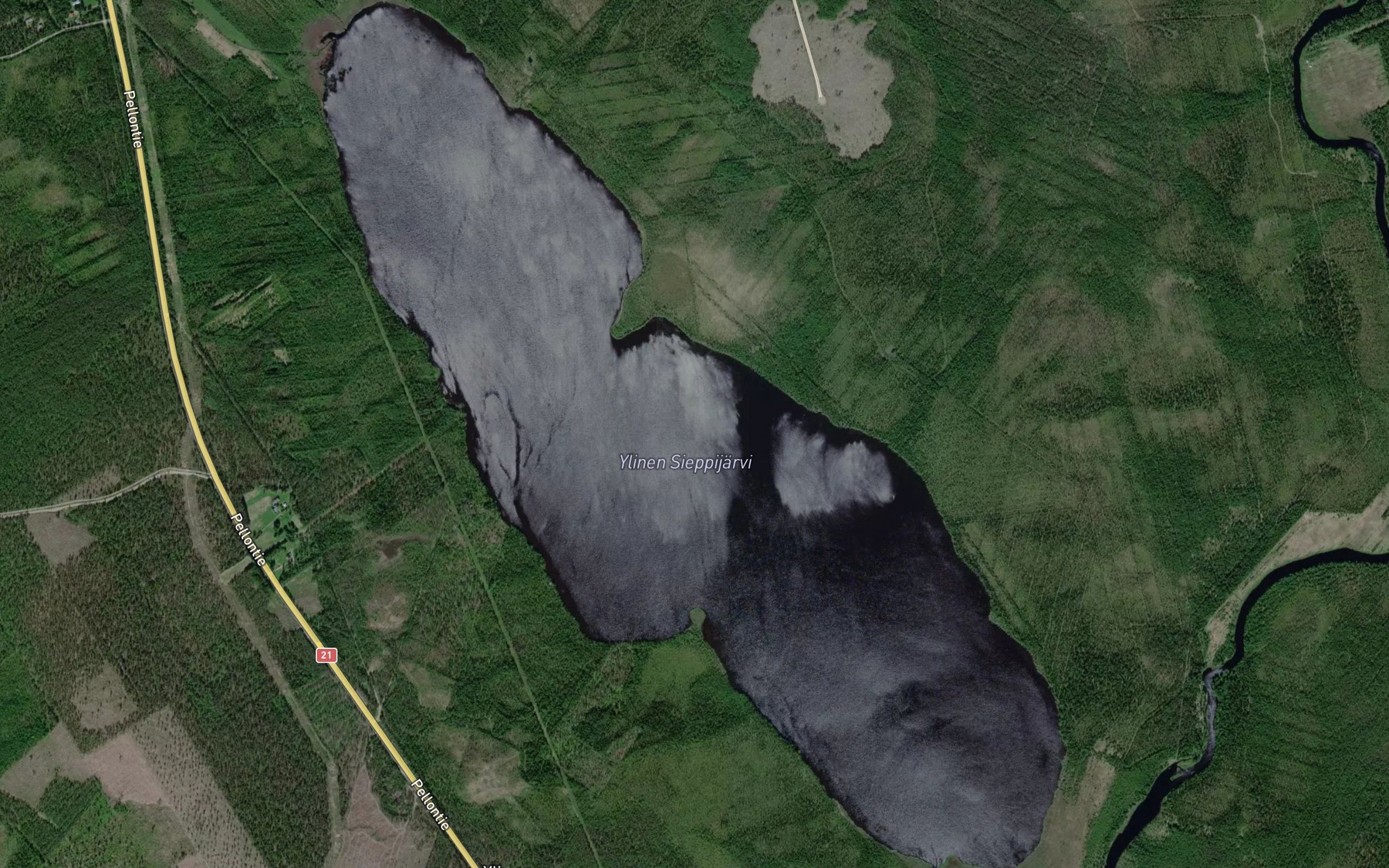 Satellite map of the Ylinen Sieppijarvi