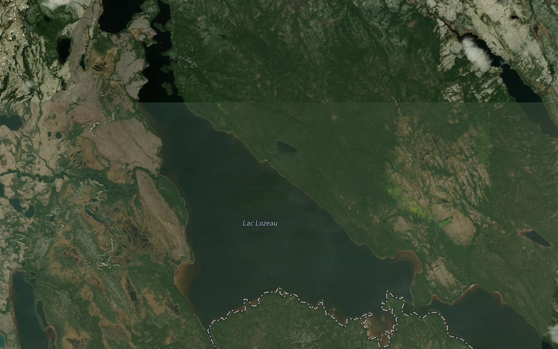 Satellite map of the Lac Lozeau