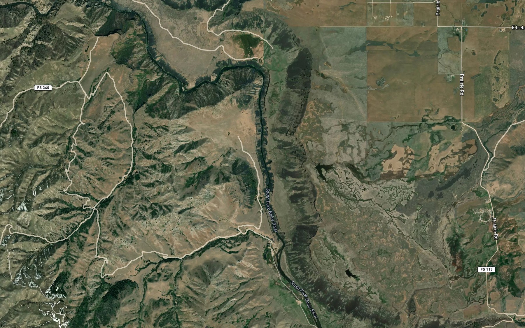 Satellite map of the Dead Horse Creek
