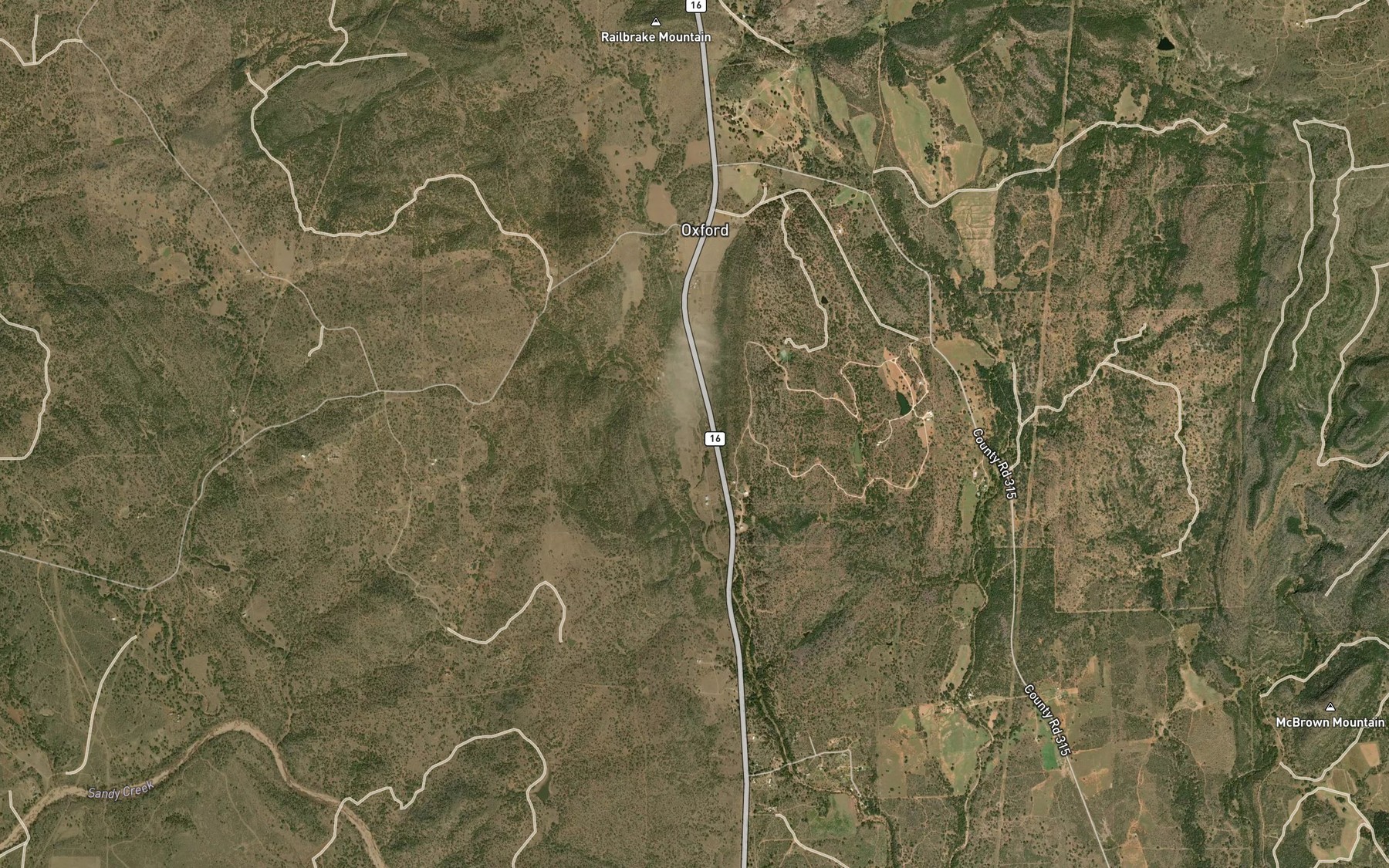 Satellite map of the Hog Branch