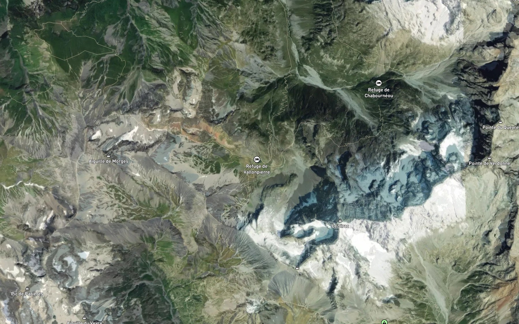 Satellite map of the Lac de Vallonpierre