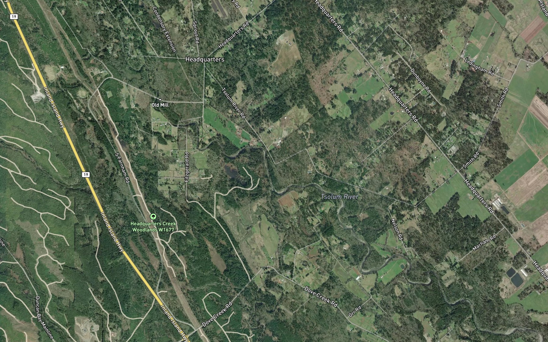 Satellite map of the Dove Creek