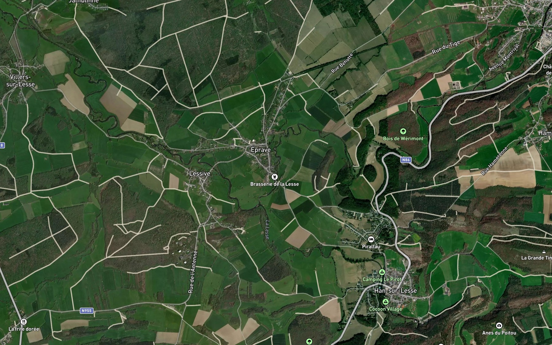 Satellite map of the Lomme