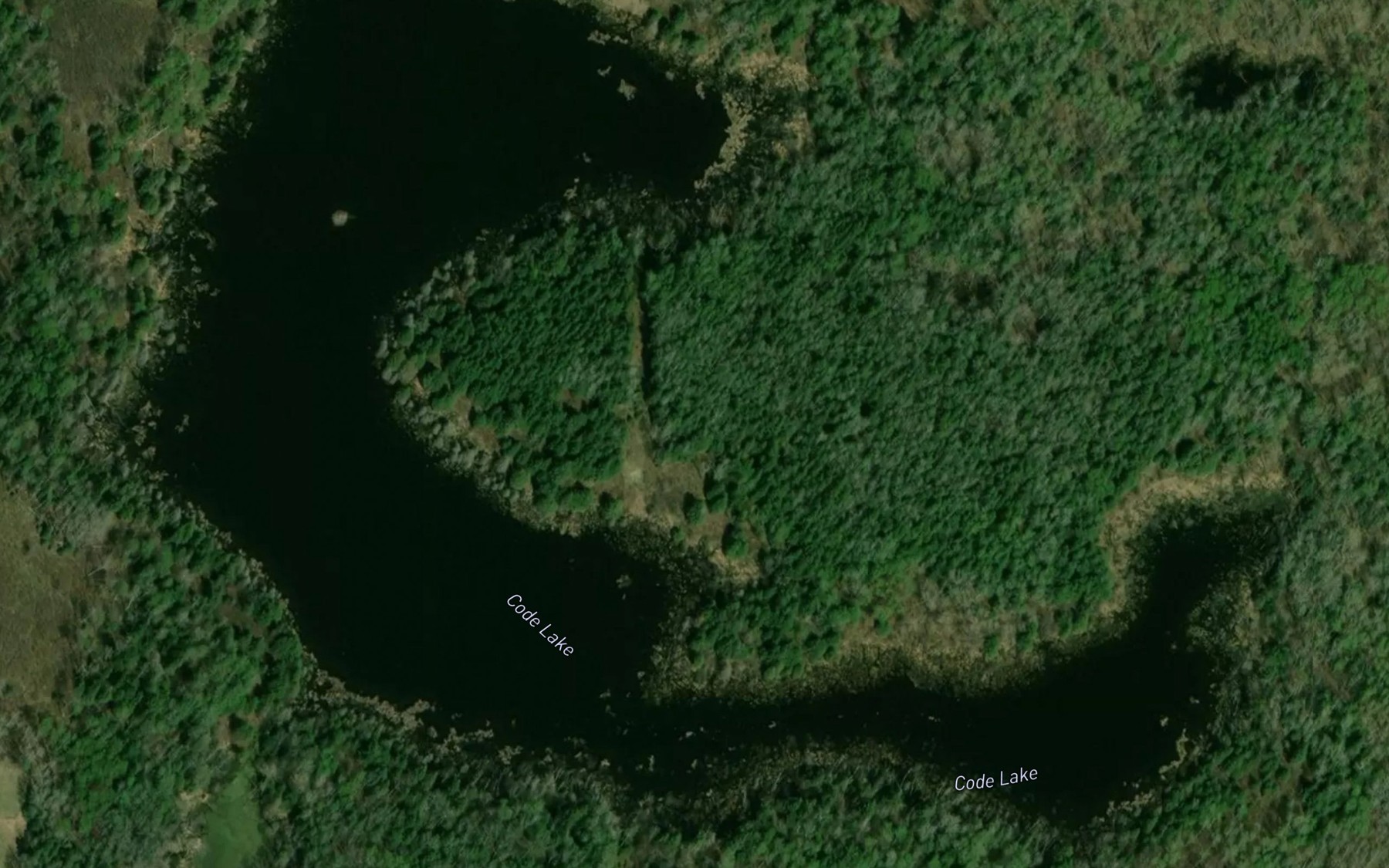 Satellite map of the Code Lake