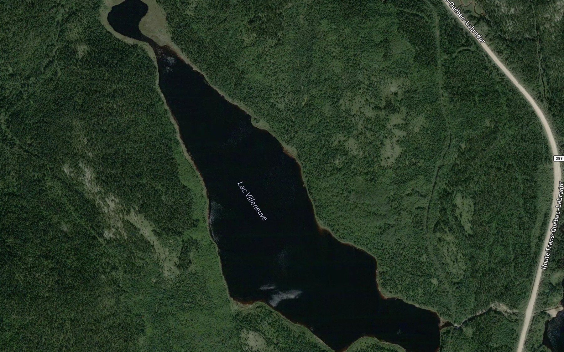 Satellite map of the Lac Villeneuve