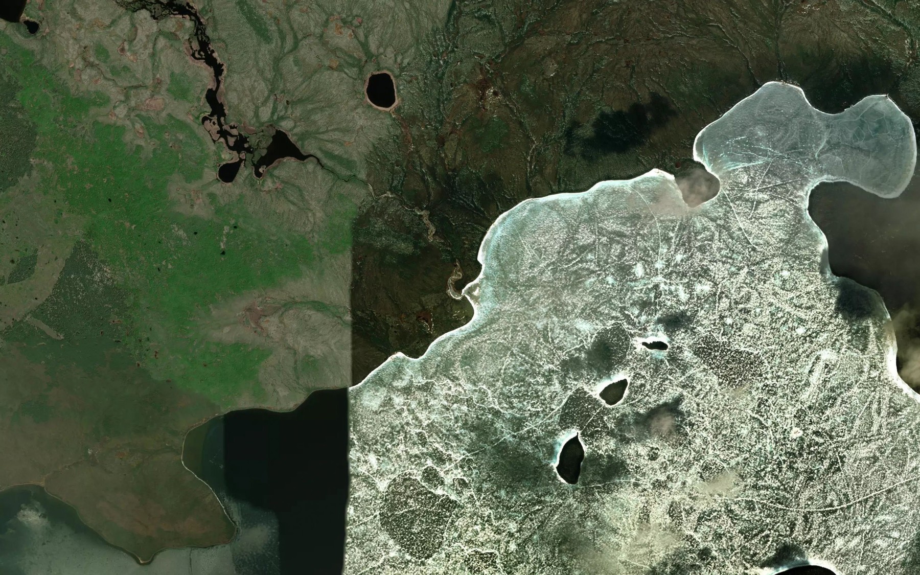 Satellite map of the Kwuyuskow Creek