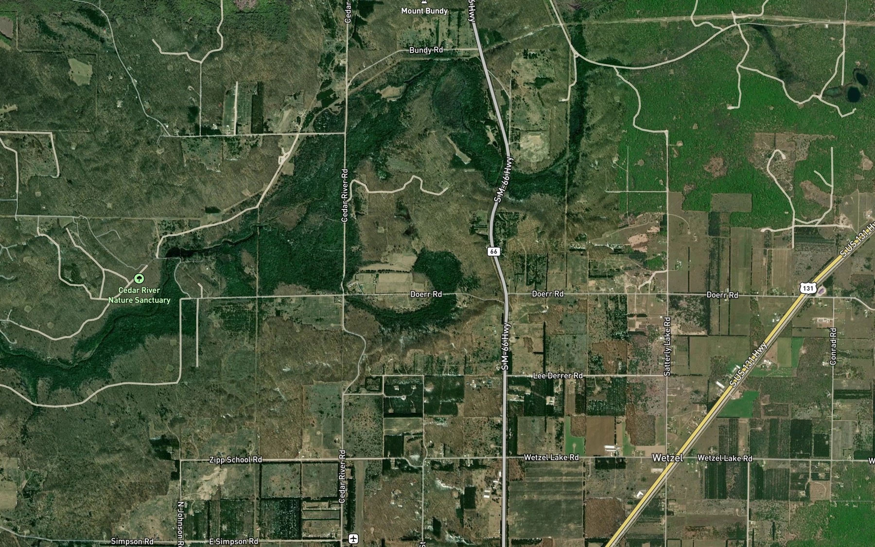 Satellite map of the Scotts Spring