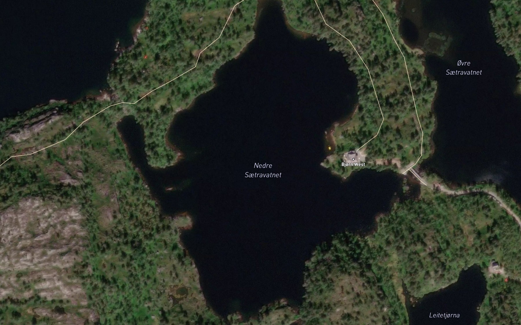 Satellite map of the Nedre Setervatnet