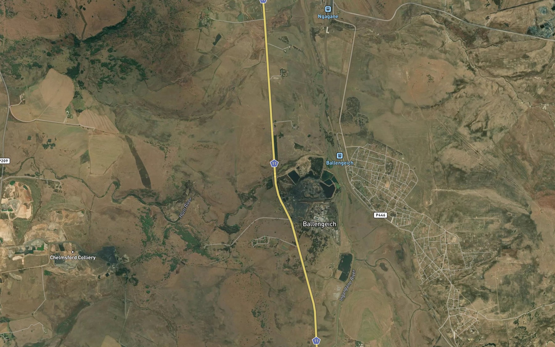 Satellite map of the Horn River