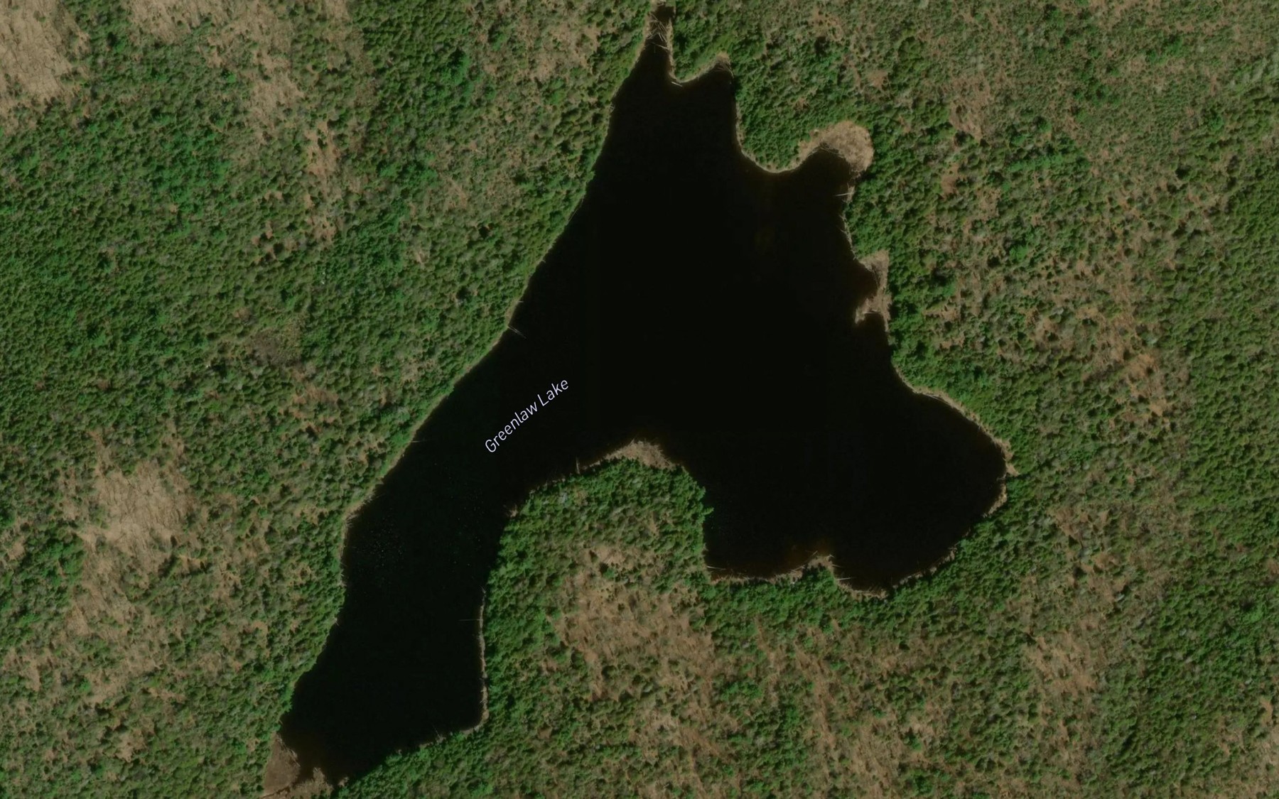 Satellite map of the Greenlaw Lake