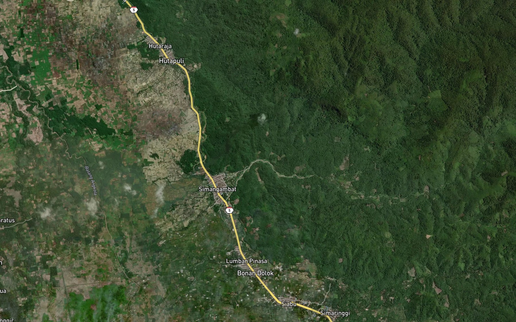 Satellite map of the Aek Muara Sada