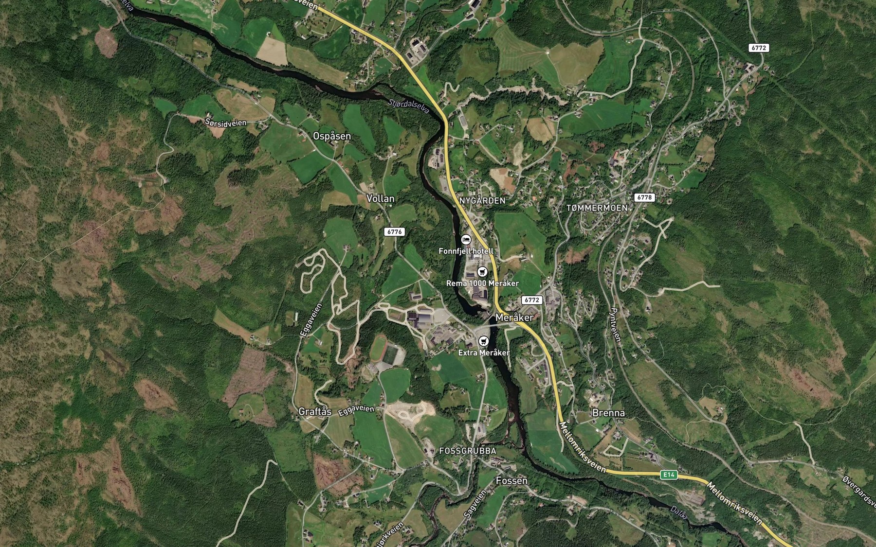 Satellite map of the Funna