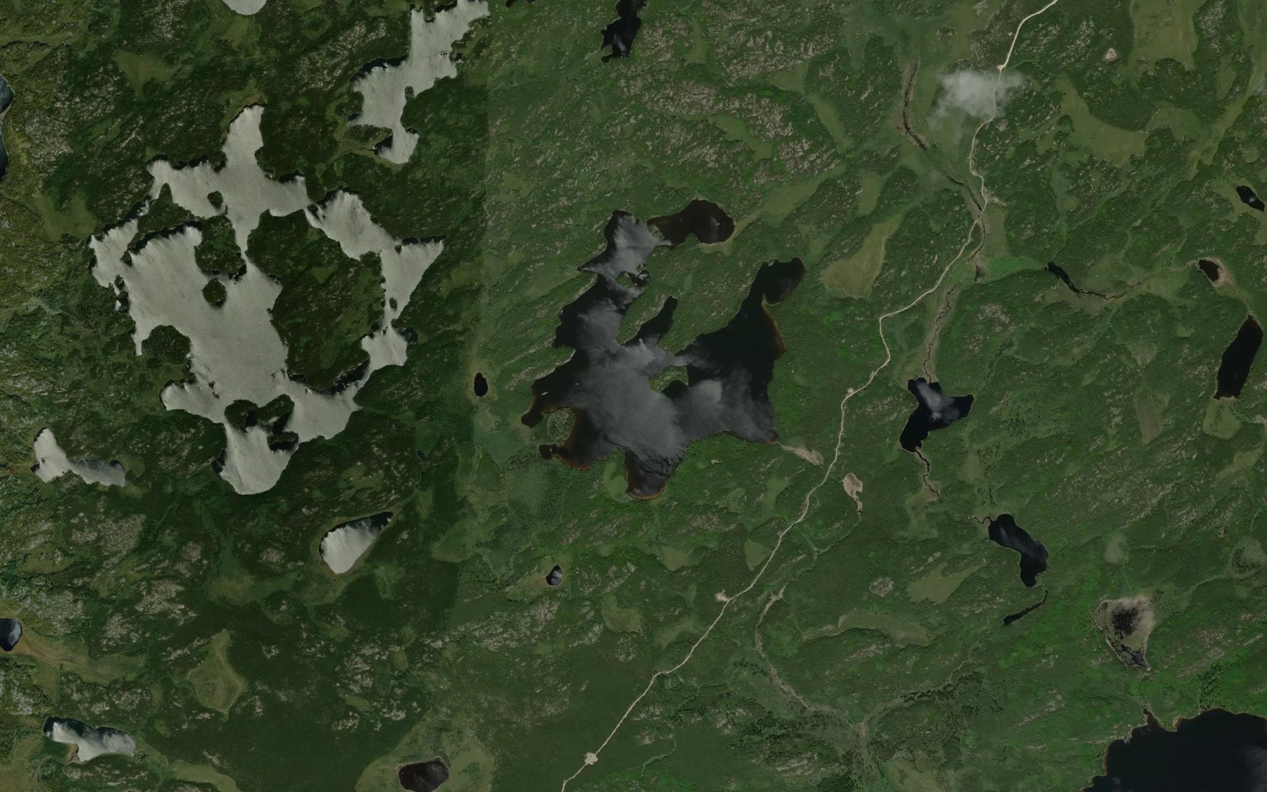 Satellite map of the Lund Lake