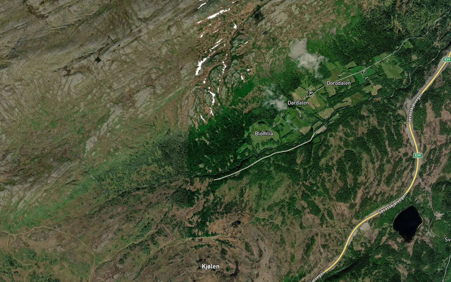 Satellite map of the Kvibekken