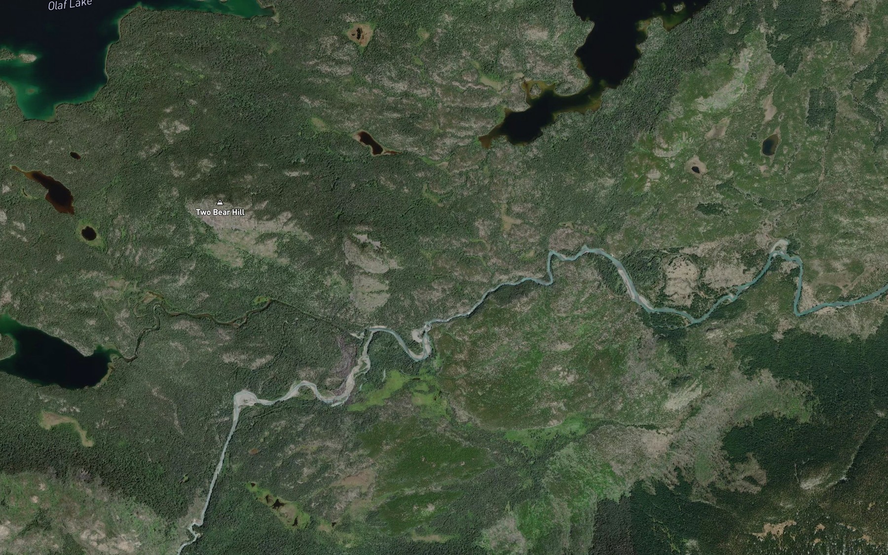 Satellite map of the Tesla Creek
