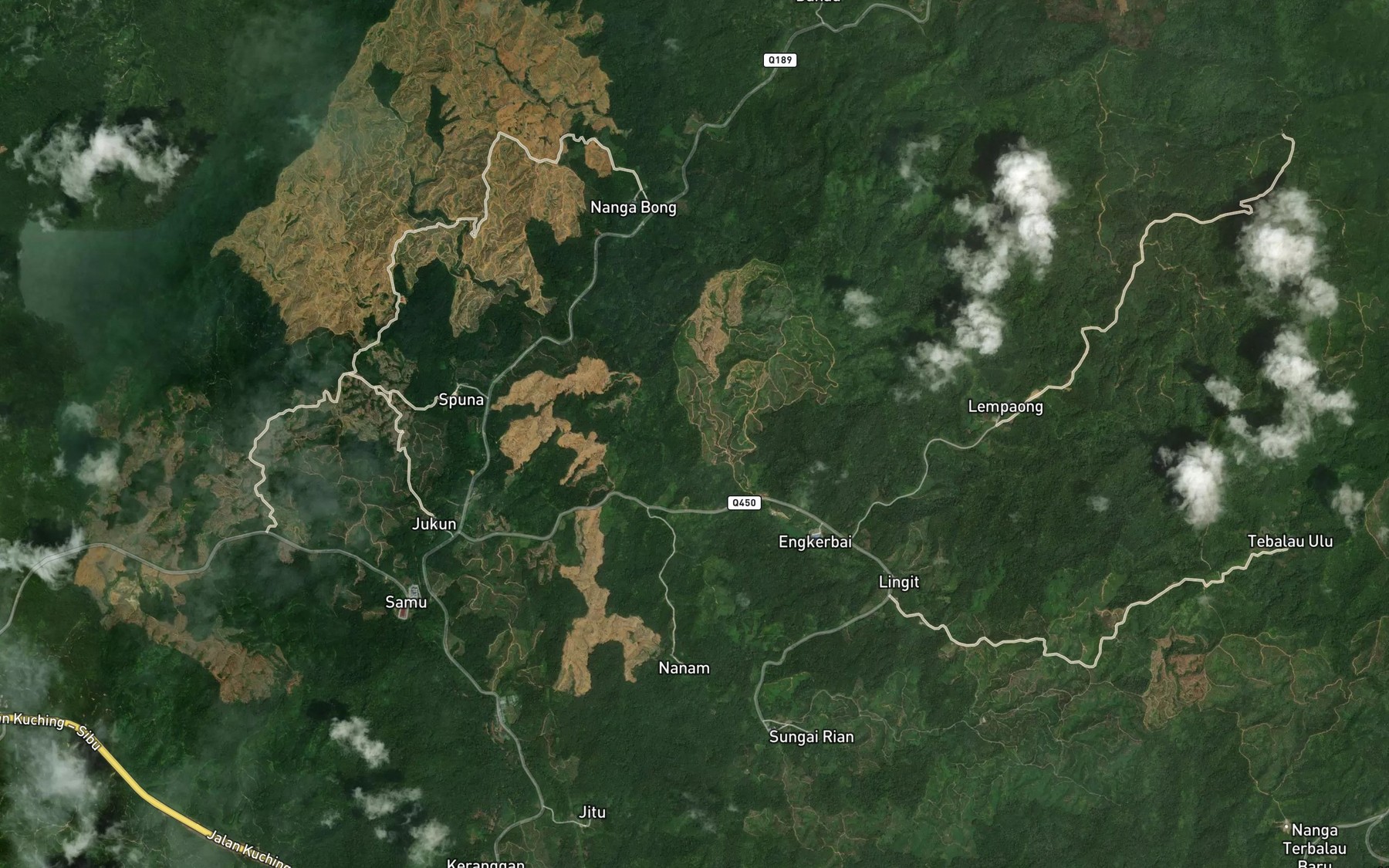 Satellite map of the Sungai Lingit