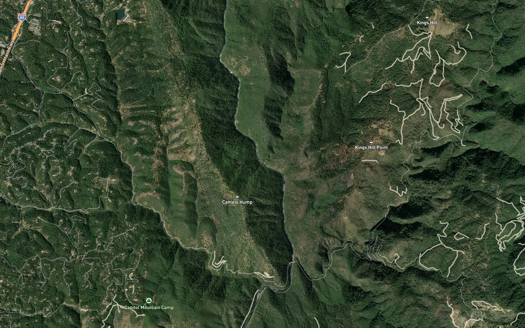 Satellite map of the Indian Creek