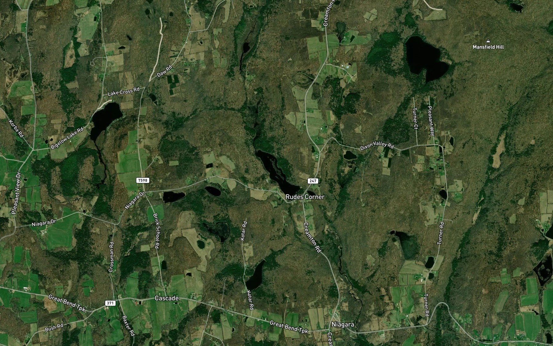 Satellite map of the Howell Pond