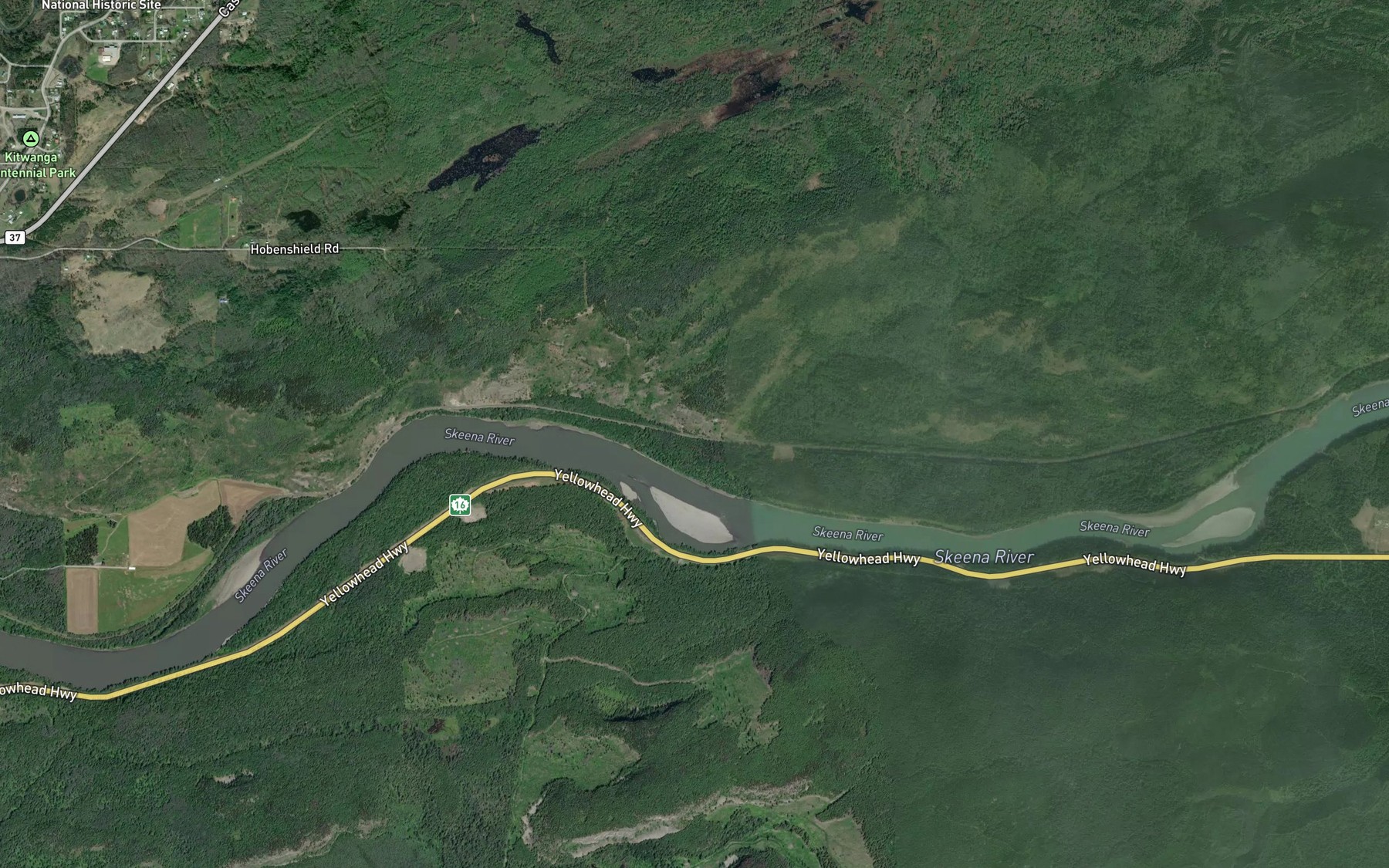 Satellite map of the Andi Creek