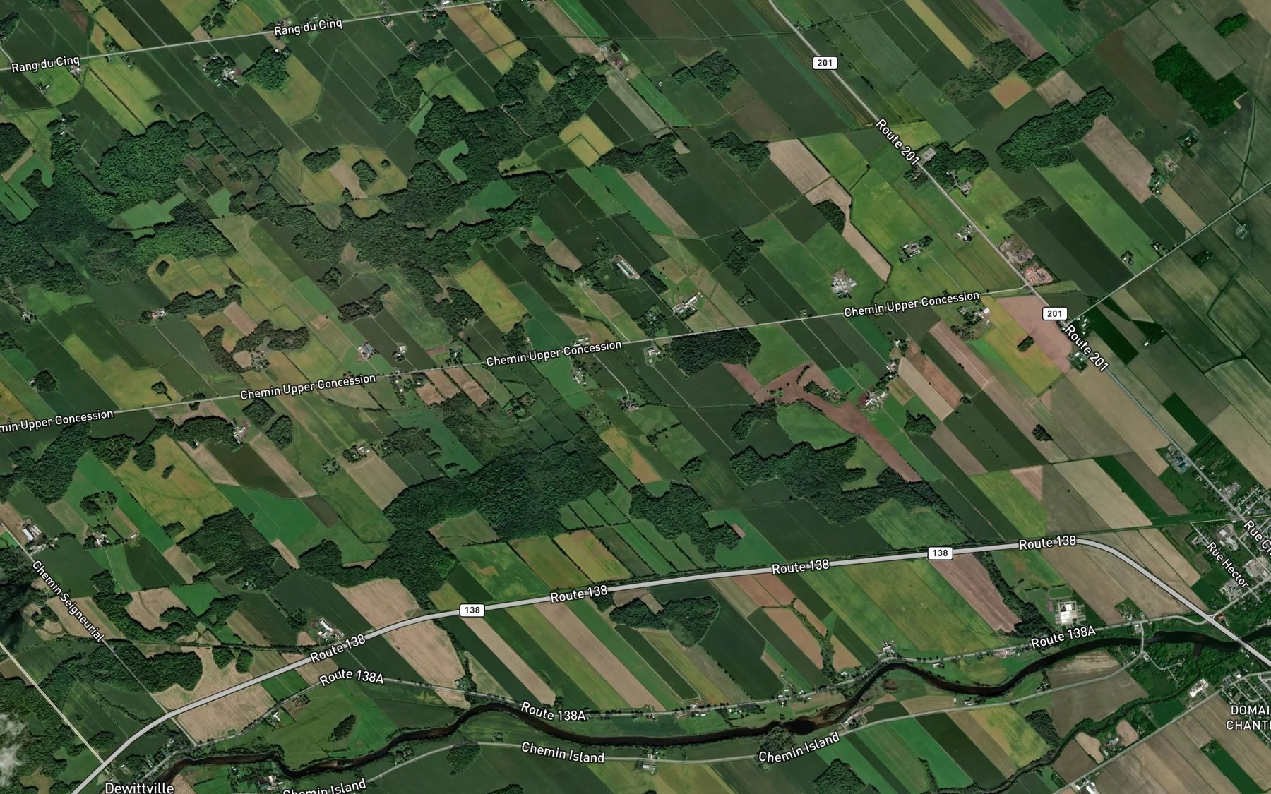 Satellite map of the Branche Riendeau