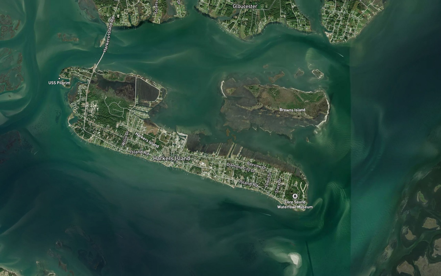 Satellite map of the Henry Jones Creek