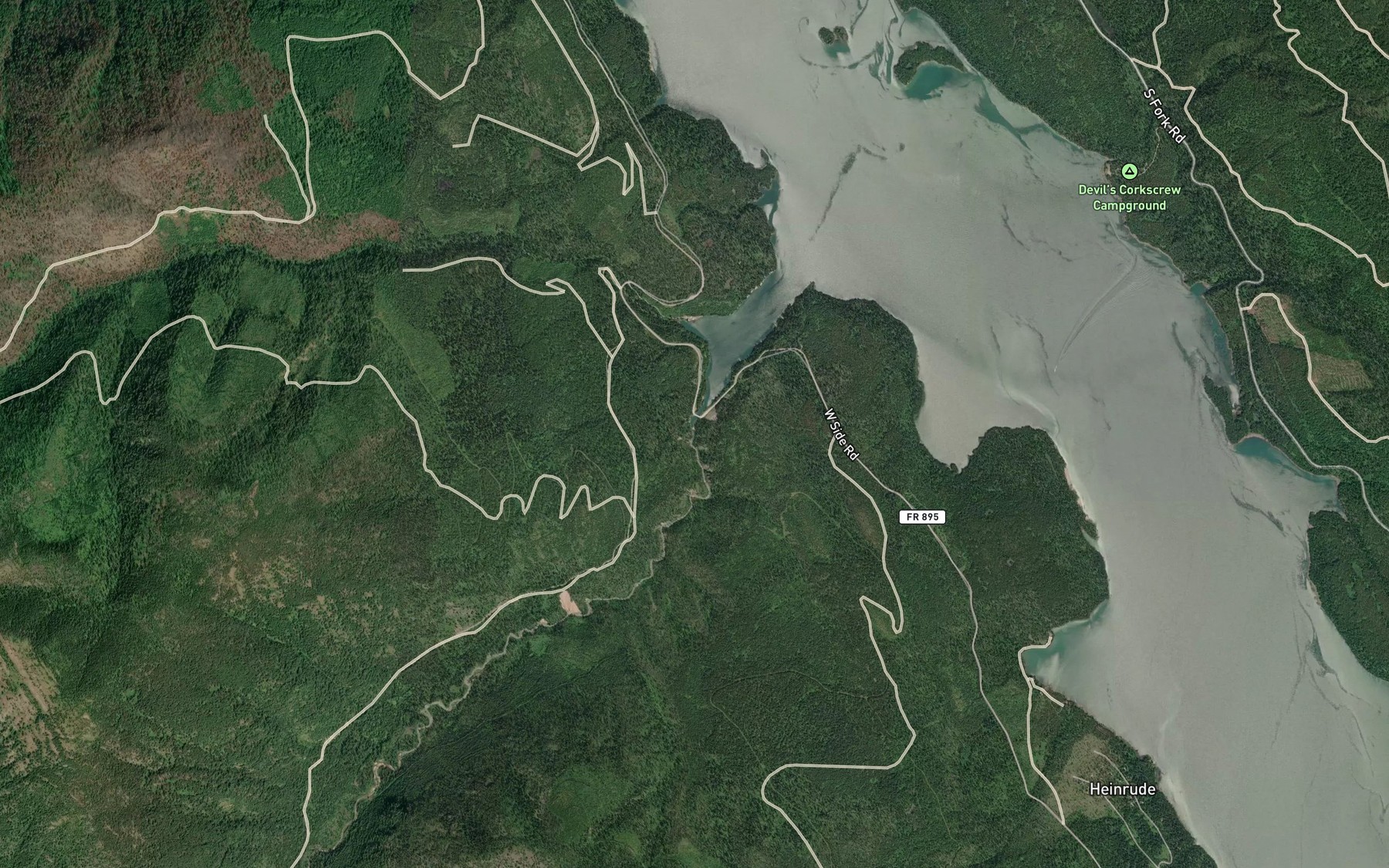 Satellite map of the Wheeler Creek