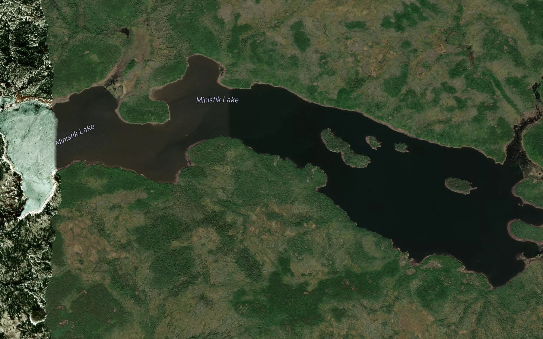 Satellite map of the Ministik Lake