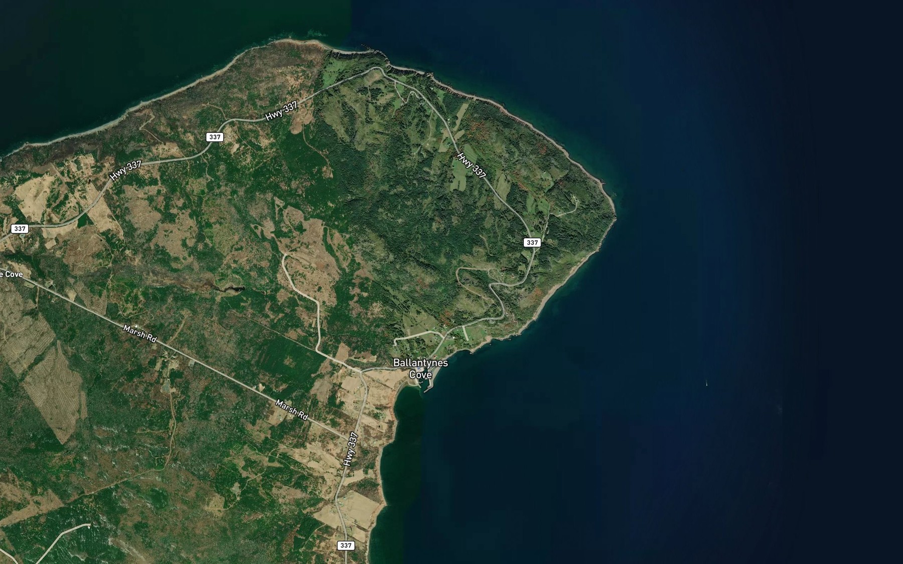Satellite map of the Cove Brook