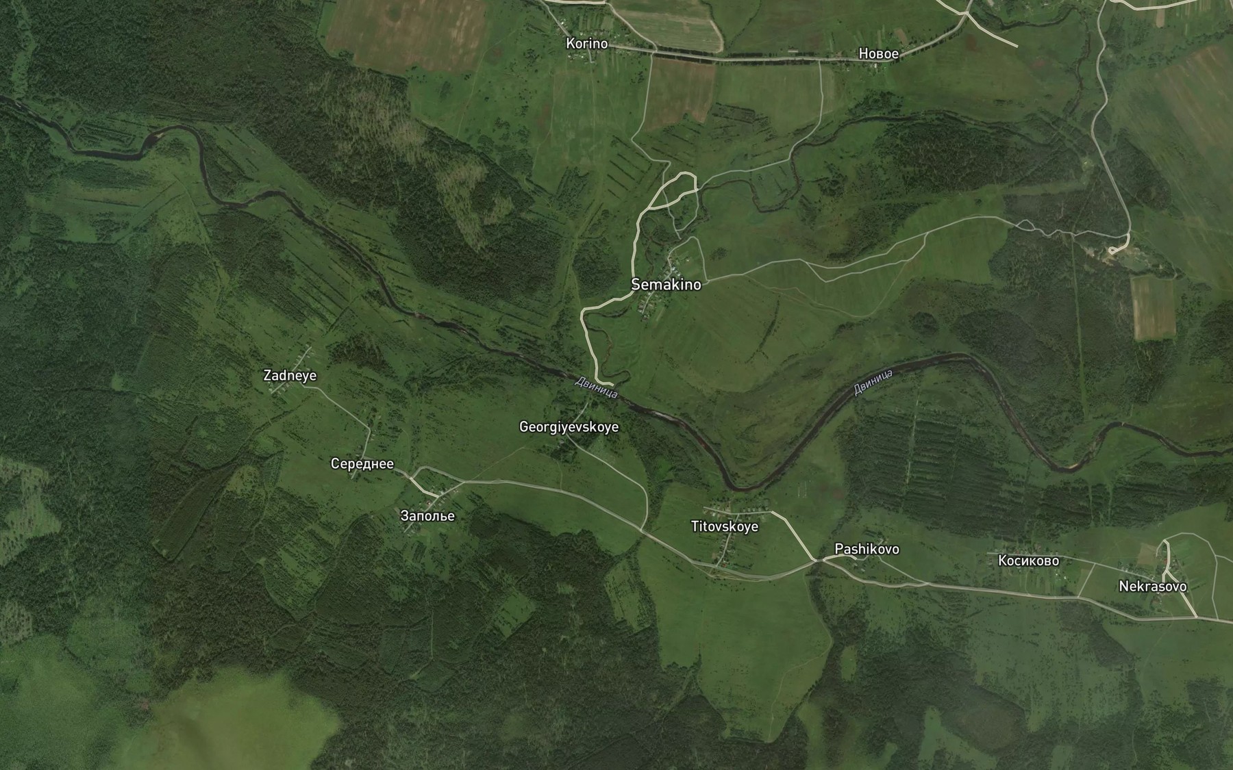 Satellite map of the Korbanga