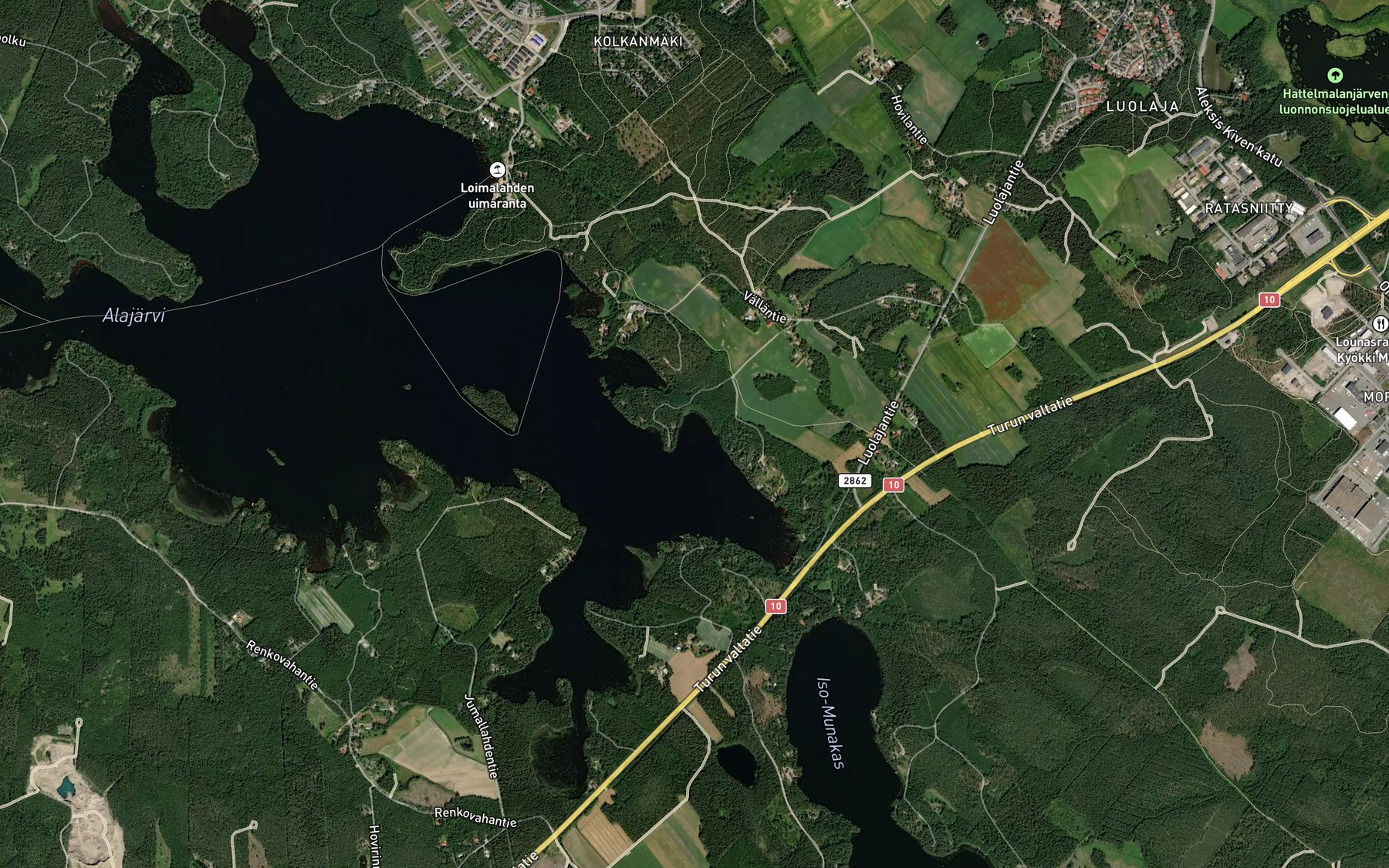 Satellite map of the Vallanlahti