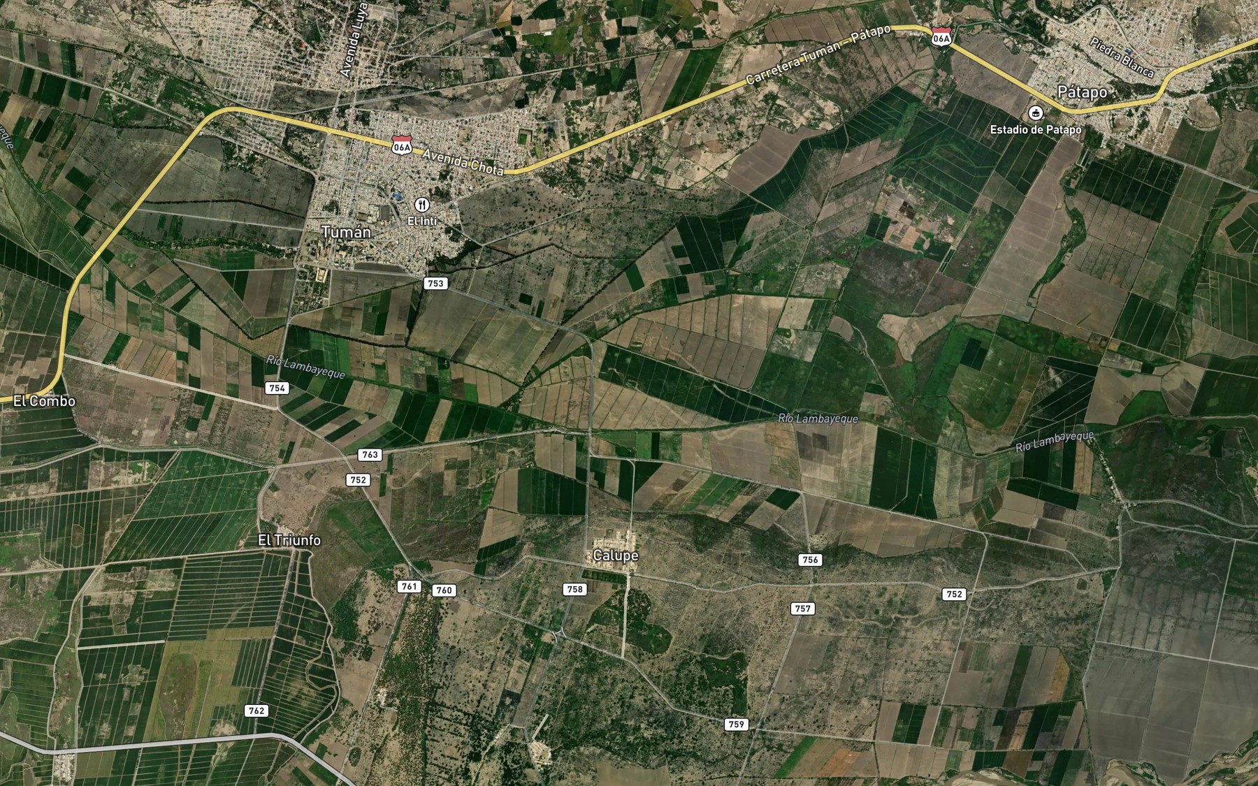 Satellite map of the Acequia El Combo