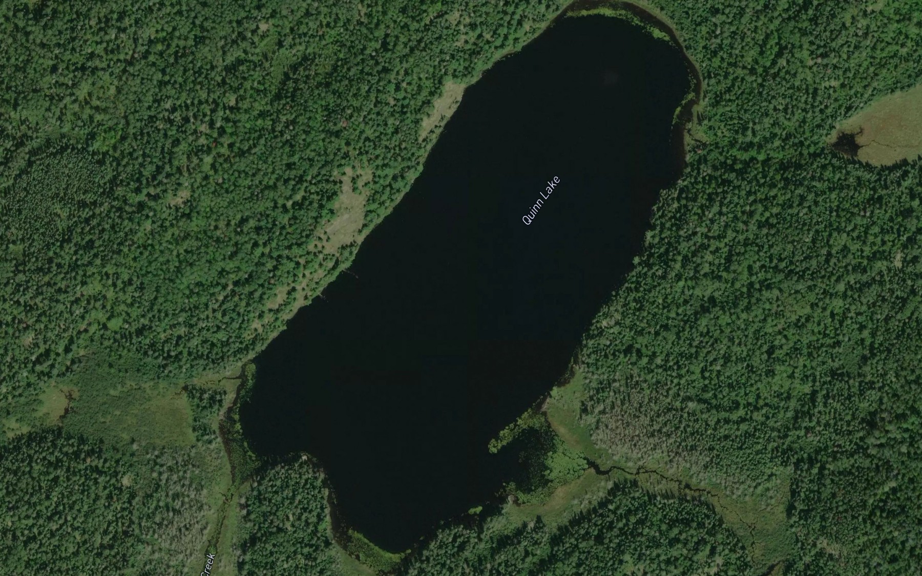 Satellite map of the Quinn Lake