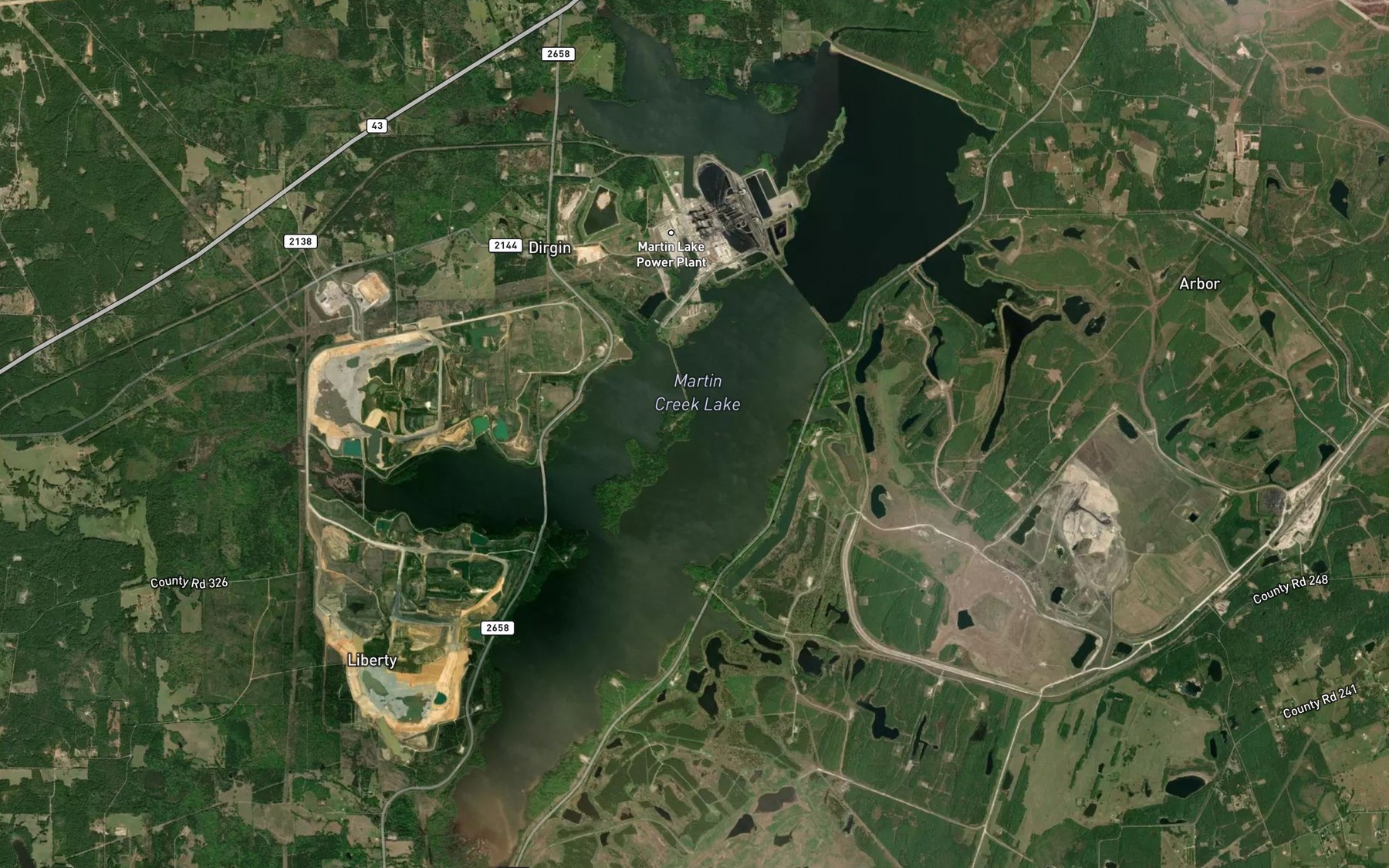 Satellite map of the Caney Branch