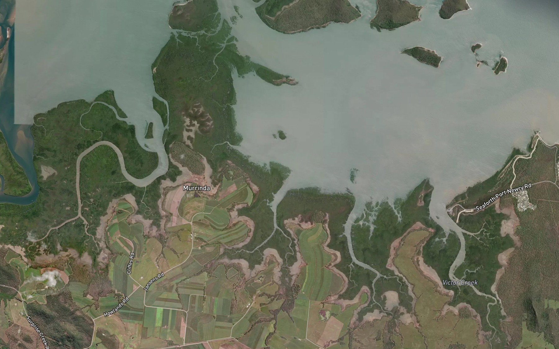 Satellite map of the Conow Creek