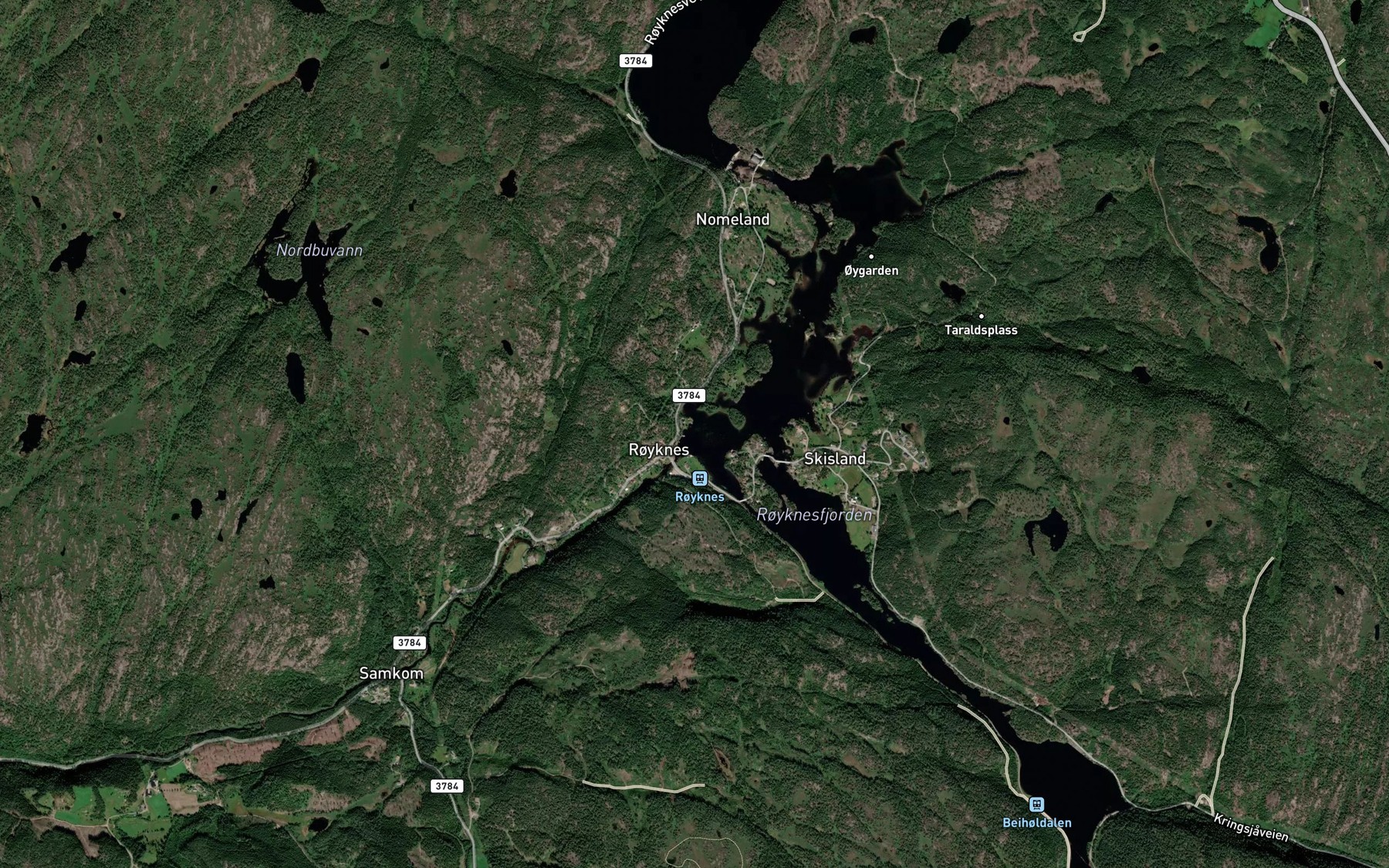 Satellite map of the Royknesfjorden